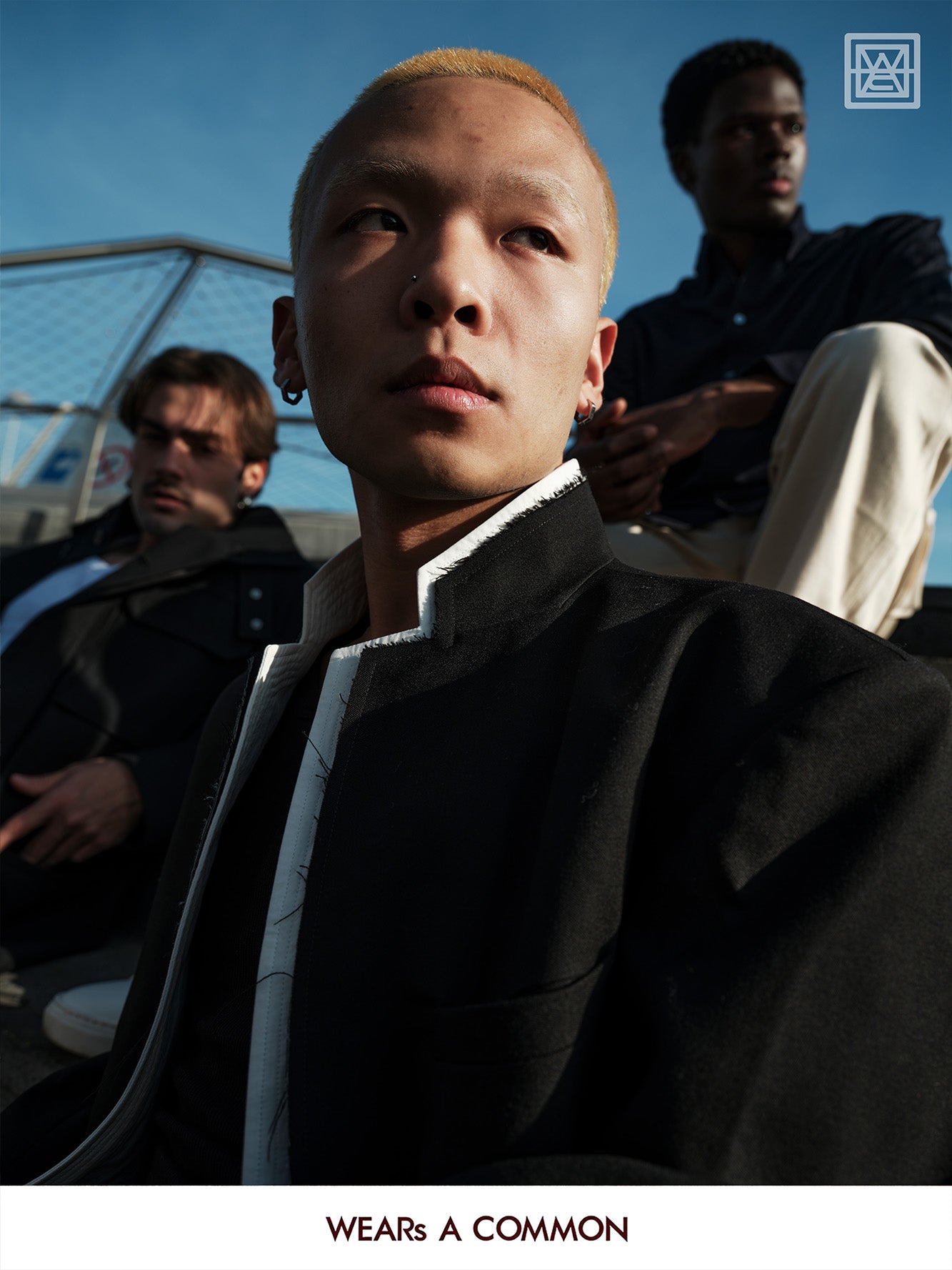 Stand-Collar Wool Blazer