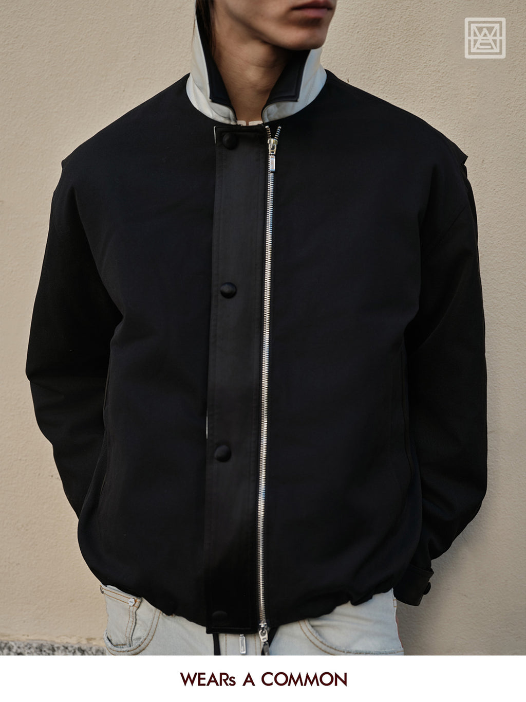 Wool-Acetate Collared Down Coat