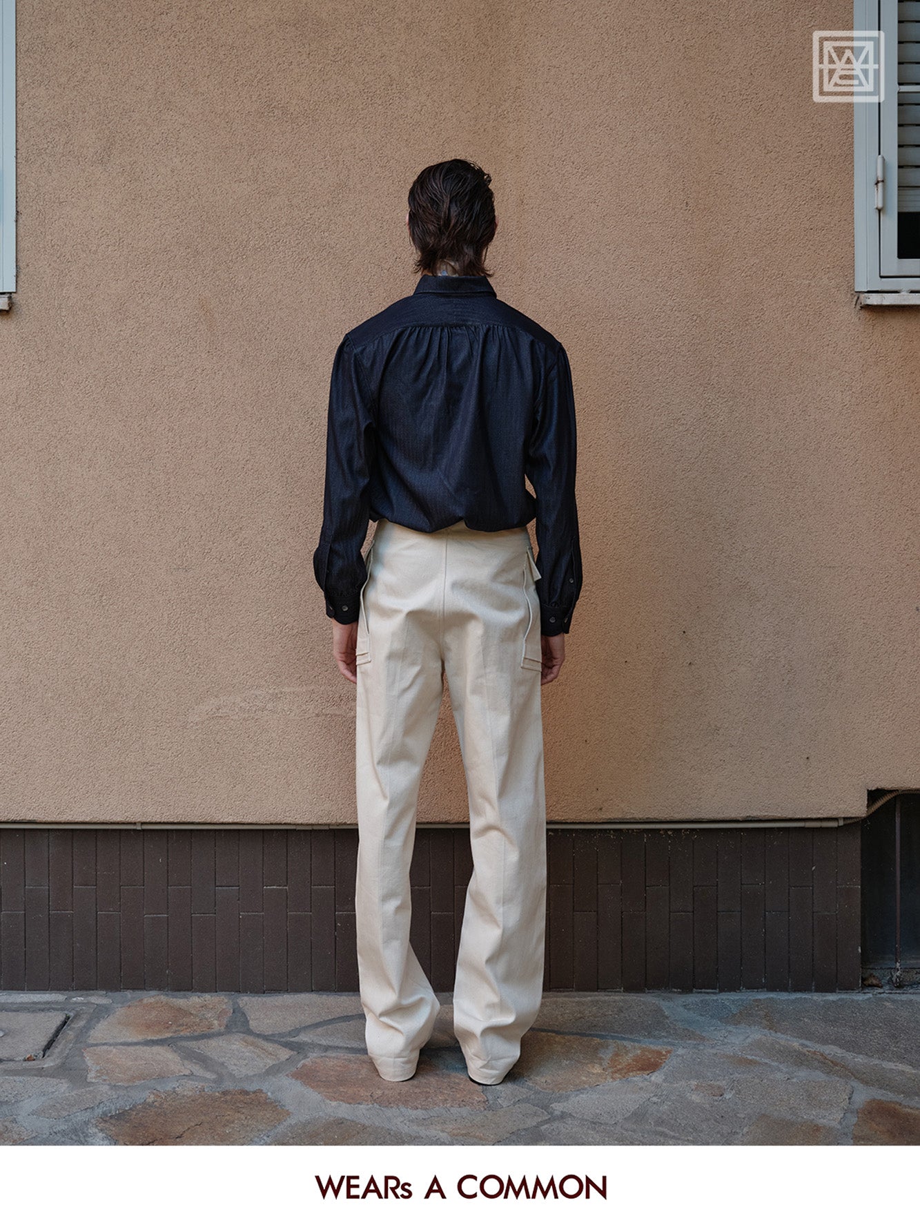 Cationic Striped Neapolitan Collar Shirt