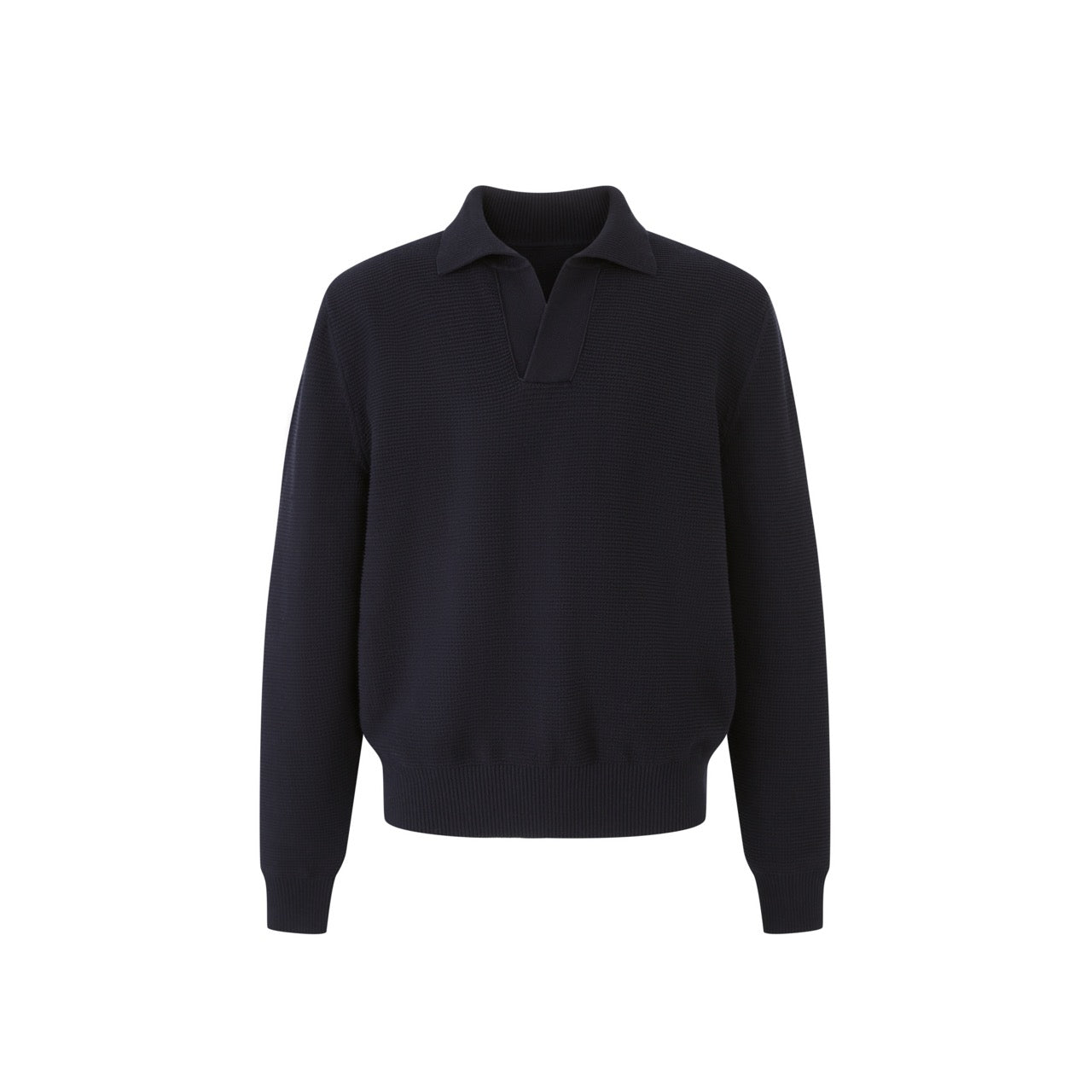 Seagull-Collared Heavyweight Cotton Sweater